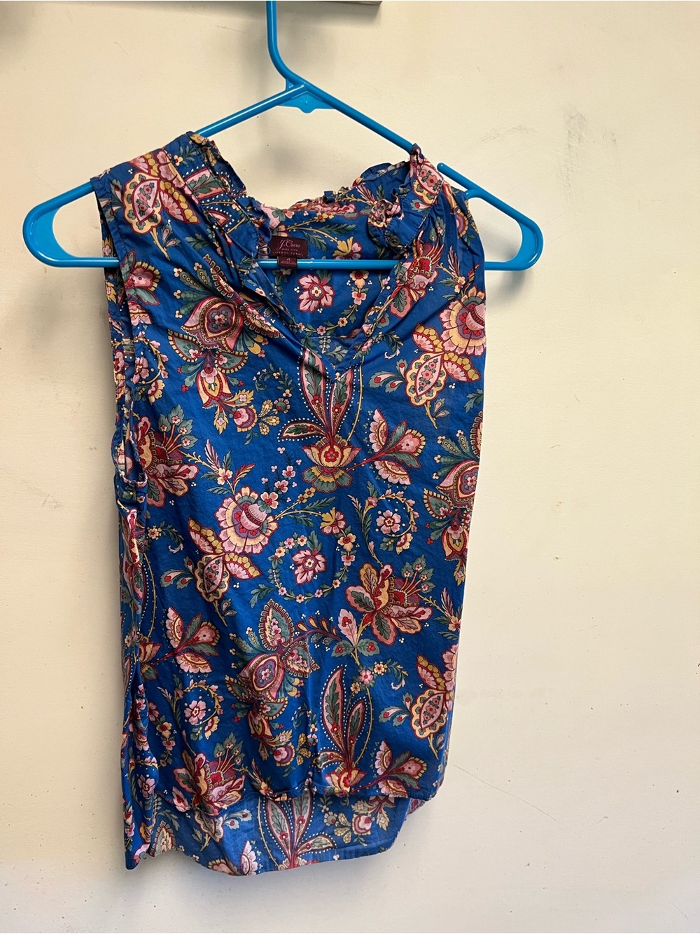 J. Crew Blue Paisley Print Sleeveless Camisole